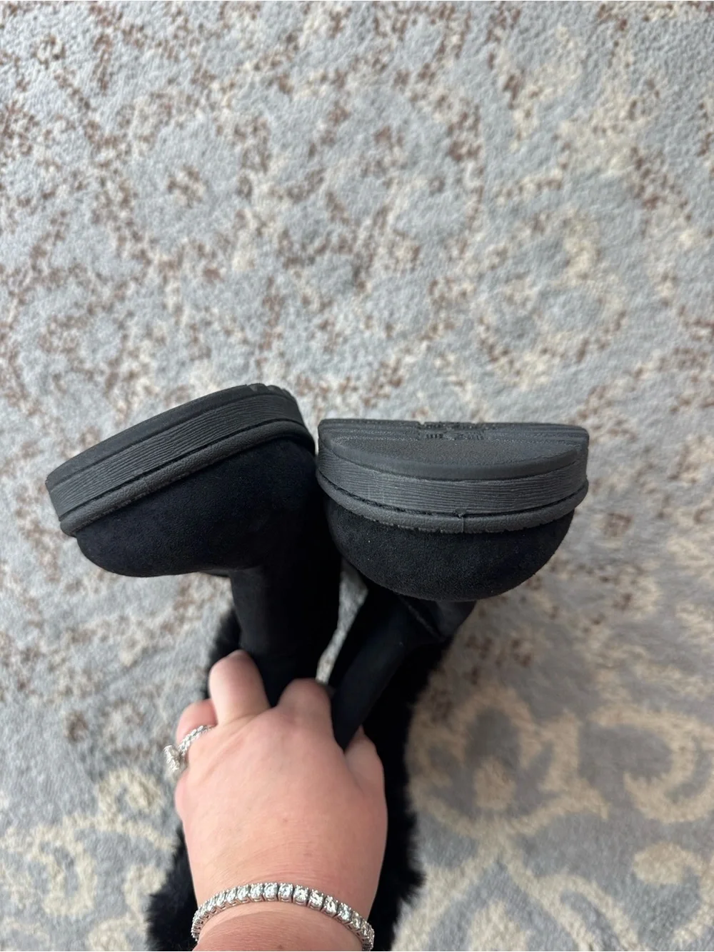SO Abigail Faux Fur Winter Boots Black 8.5